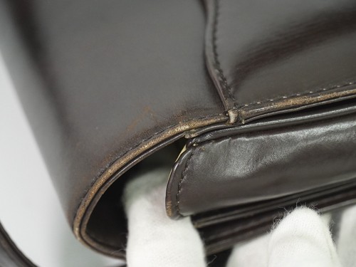LOEWE Leather Handbag Brown Gold - Picture 8 of 15