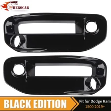 🌟2PCS For Dodge RAM 1500 2019-2024 Black ABS Front Fog Light Lamp Cover Trim US