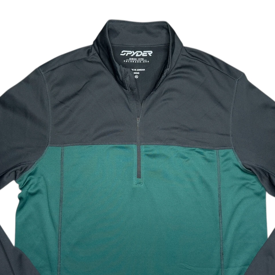 Spyder Charger Masculino XL 1/2 Meio Zíper Esqui Snowboard Baselayer Verde Cipreste Novo com etiquetas - Imagem 2 de 4