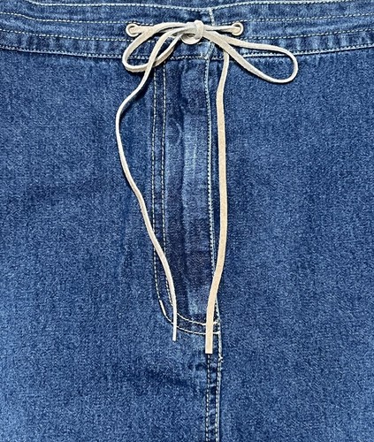 Modesti Denim Skirt 20W Straight Side Elastic Rawhide Drawstring 38 x 37 Western - Picture 3 of 9