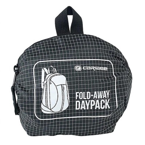 Caribee Fold-Away 20L Daypack Folding Portable Foldaway Up Backpack Bag Blk Lrg - Picture 8 of 8