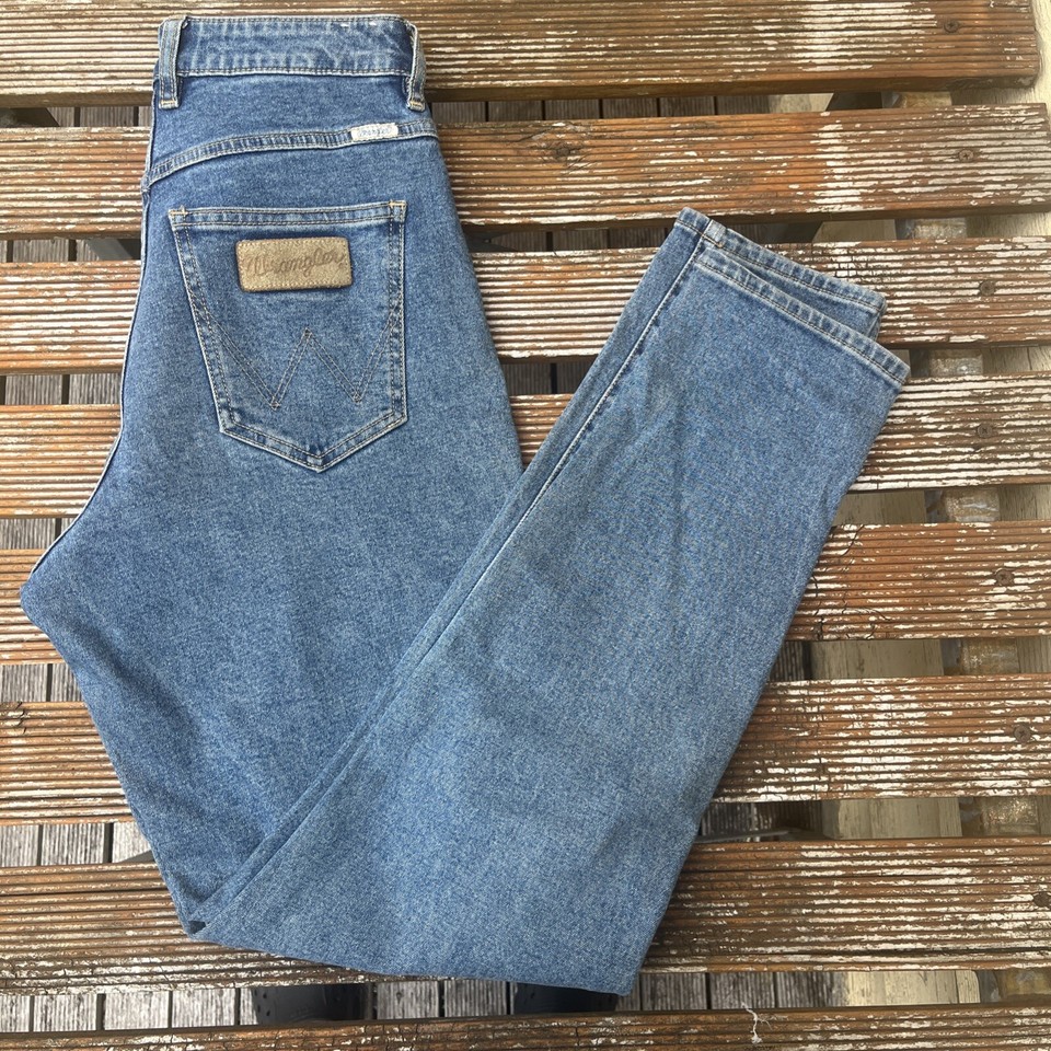 Wrangler Light Blue Washed Tyler Denim Mum Jeans Size 9 High Waist Tapered Fit