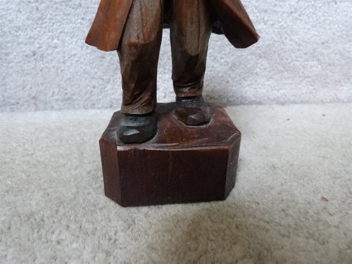 VERY OLD VTG Anri Carved Wood Figure Man Guitar Mandolin PATINA DETAILED 7.75" - Picture 5 of 9