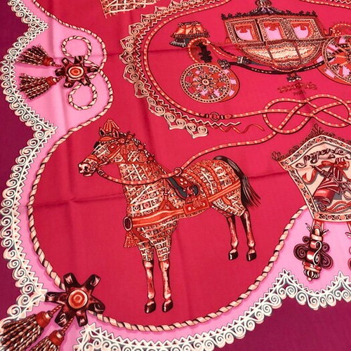 Second Hand Hermes Carres 140 Pablo Le Cashmere Silk Pink Stole Shaw