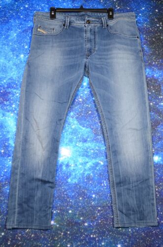 Diesel Jeans Mens Size 36 Blue Thavar Denim Plus Sweat Pants Skinny Stretch