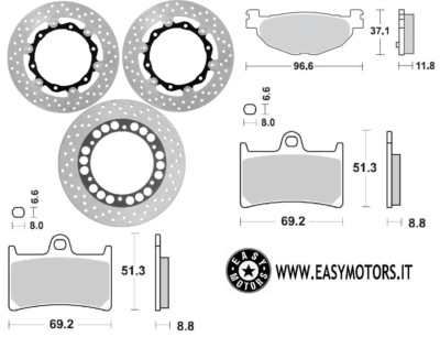 Disques De Frein TARAZON Pour Yamaha XP500 T-MAX 2004-2007 - Avant + Arrière