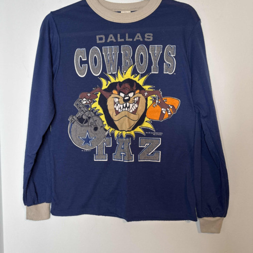 Vintage 1993 Dallas Cowboys and Taz Navy Blue Pajama Top Sz Youth XL 16/18