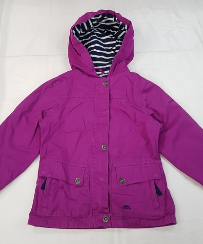 TRESPASS TP75 GIRLS AGE 7-8 YEARS PUREPLE WATERPROOF JACKET RAINCOAT WITH HOOD - Picture 15 of 24