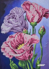 Eustoma Bead Embroidery Kit DIY Beaded Needlepoint Beadwork a789