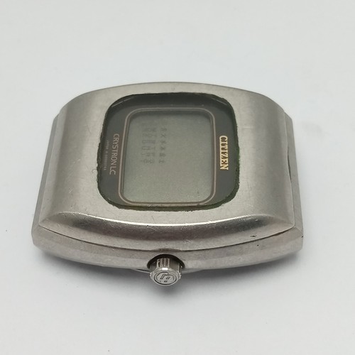 Citizen 60-1136 Crystron Lc Quartz Digital Vintage Watch For Parts - 第 2/5 張圖片