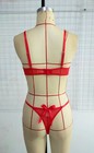 Red Sexy Bra G-string Set Women Lingerie Lace Underwear Sleepwear Underwear M — photo 8