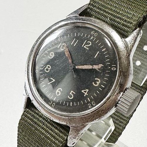 WALTHAM TYPE A-11 6/0-B Military Black dial 1940's Vintage watch Men's Manual