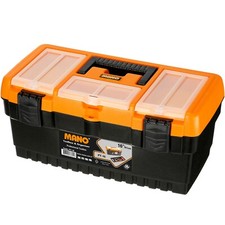 Large Plastic Toolbox Chest Professional Usage Lockable Lid Storage Compartment