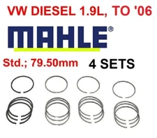 Engine Piston Ring Set ; 4 SETS X 3 RINGS EA  VW Diesel 1.9L Std. 79.50mm MAHLE