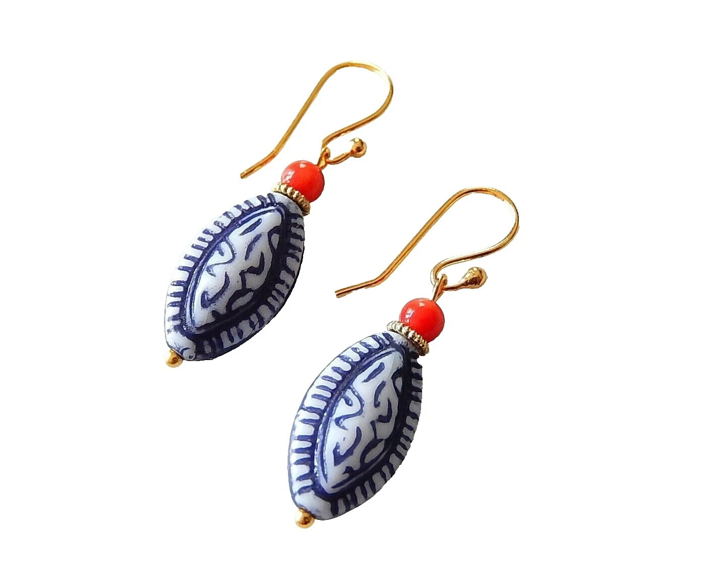 Piedra Coral Pendientes hechos a mano