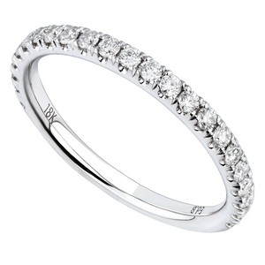 18K-White-Gold-0-32cts-Genuine-Diamond-Pave-Ladies-Ring-Size-6-5