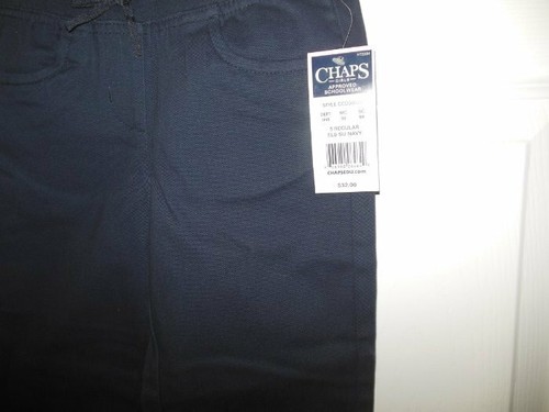 NWT Chaps Girls Navy Blue Approved Schoolwear Stretch Skinny Pants 5 - Picture 2 of 4