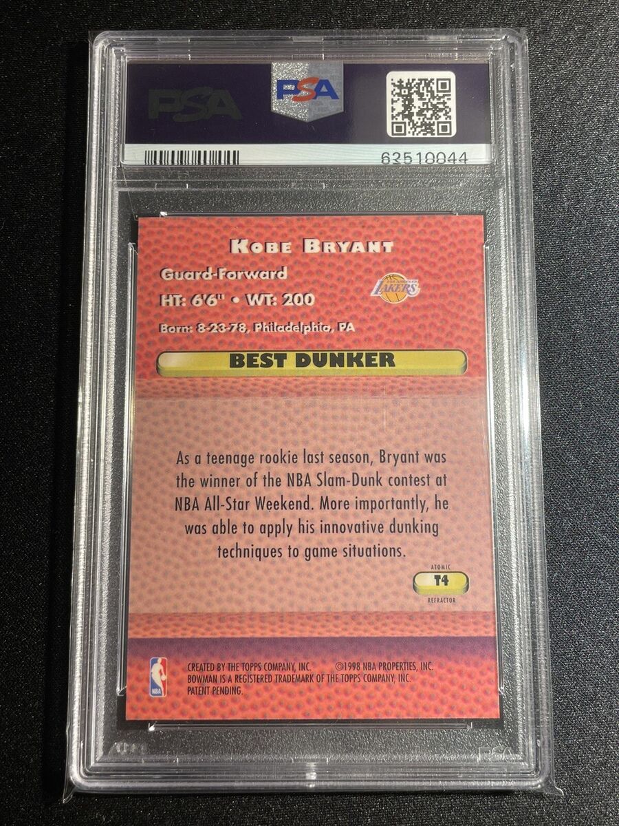 コービー・ブライアント1997 Bowman's Refractor 97-98 Bowman's Best #88 Kobe Bryant Atomic Refractor PSA 8.5