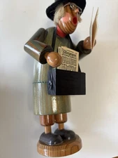  Vintage ‘Raucherman ‘ (Smoking Man)  Folk Art W. Germany Figure Wood Town Crier