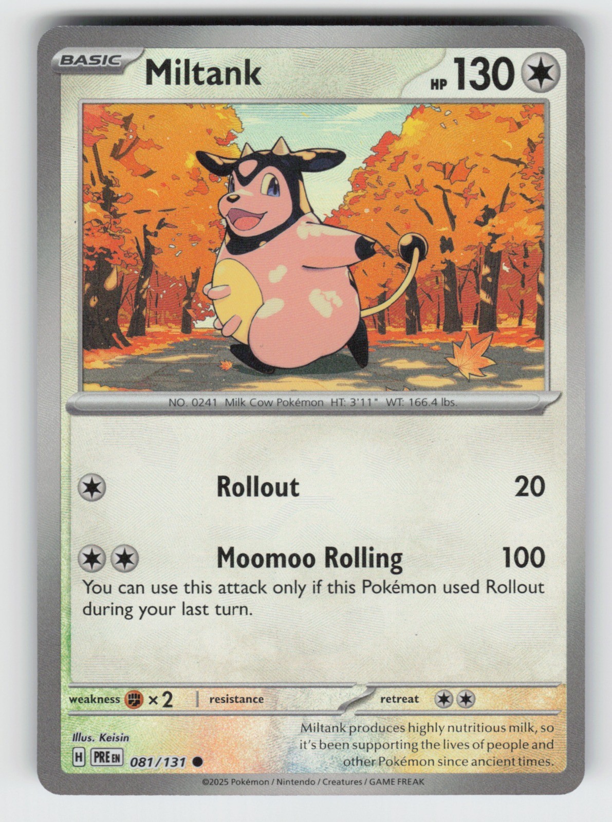 Miltank (Master Ball Pattern) 081/131 NM Holo PRE SV: Prismatic Evolutions 02