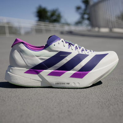 Men's Adidas Adizero Adios Pro 4 Racing Shoes White / Purple /Lime