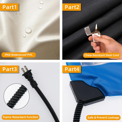 Pet Heating Pad, 6 Adjustable Temperature Heated Dog Cat Bed with Timer,Indoo... - Picture 4 of 7