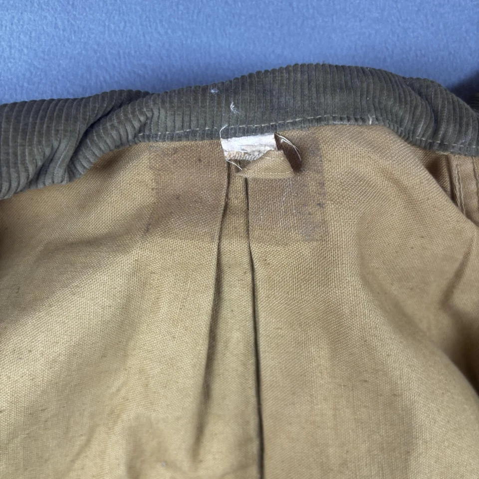 Chaqueta de Caza LL Bean De Colección Para Hombres Grande Bronceado Naranja Lona Juego Abrigo Upland Años 80 Foto 4 de 4