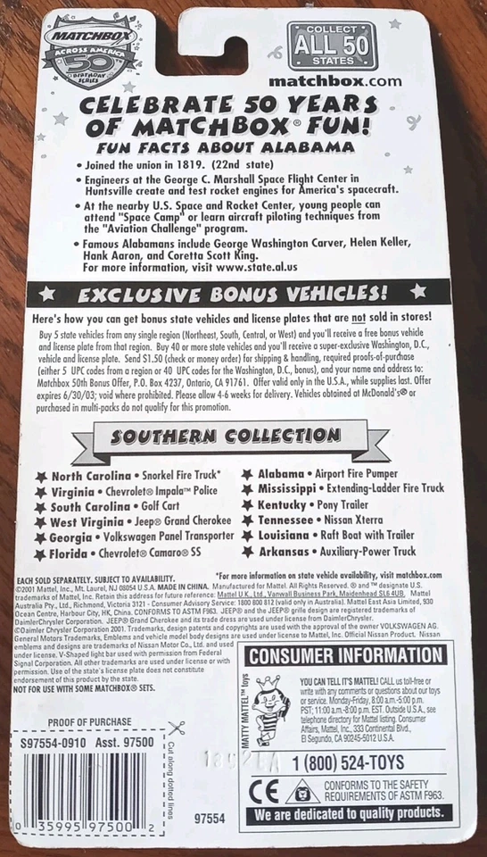 Matchbox 50th Birthday AL Airport Fire Pumper #022 1:64 Diecast New - Image 4 of 4