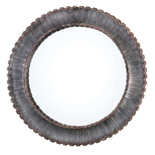 Uttermost 09175 Silver Tanaina 46" Diameter Round Beveled Framed Mirror - Picture 1 of 2