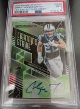 2018 Obsidian Lightning Strike Elec Etch Green Aut 1/15 Christian McCaffrey PSA9
