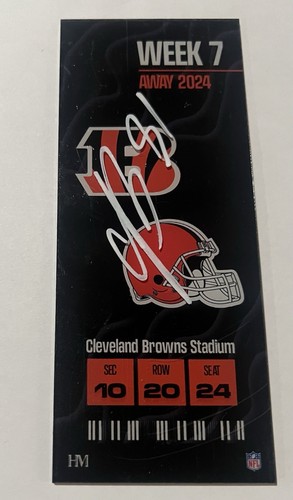 NFL Auto / Signed Commemorative Ticket Autograph COA BAS Vs Cleveland Browns