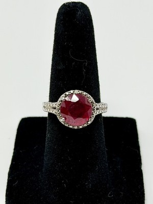 Sterling Silber Ring neu ohne Etikett STS Lab Created Rubin Größe 4,75 3,32 g 