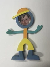 Vtg CBS Design 1999 Flexo Buddies Photo Frame Bendable Figure Boy Baseball Hat