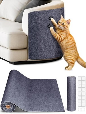 2PCS 39.4''x15.8'' Cat Scratch Mat, Trimmable Self-Adhesive Carpet, DIY Climb Cat