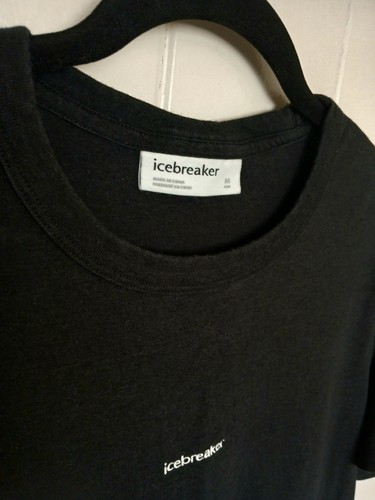 Camiseta Icebreaker Mezcla Merino Central Para Hombre M Negra Bordada Manga Corta - Imagen 12 de 13
