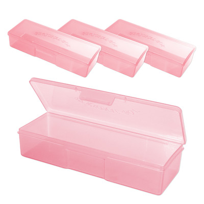 4pcs Large Plastic Manicurists Personal Box Storage Case Container Pink