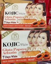 2pcs D-ne Gold Kojic White Gluta Papaya Arbutin Soap 4 in 1, 160g