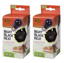 Zilla Night Black Heat Incandescent Bulb 50W 2 Count Reptile Lighting