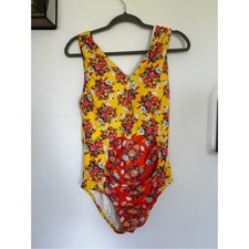 NWT Matilda Jane Floral Print V Neck One Piece Swimsuit Size Large