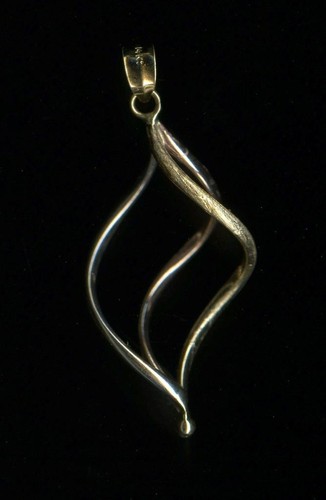 14K 35mm Solid Yellow White Rose Gold Infinity Twisted Spiral Tube Pendant -QZ - Picture 2 of 2