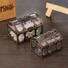 Small Transparent Treasure Chest Jewellery Box Trinket Storage Case UK