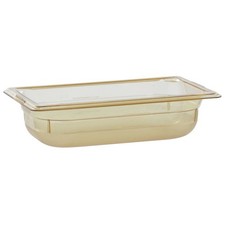 Vollrath Super Pan 1/4 Size Amber Plastic High-Temperature Food Pan - 2 1/2"D