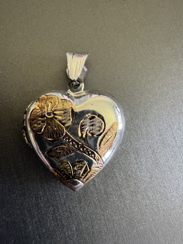 Vintage FGS 925 Sterling Etched Locket Pendant