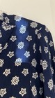 Angie Bohemian Romper Long Sleeve Navy Blue White Medallion Geometric Woman Sz S — photo 10