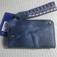 DS Bags Womens Blue Clutch Wallet Wristlet With Colored Strap**NWT NEW**