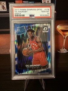 2017-18 DONRUSS OPTIC SHOCK PRIZM RATED ROOKIE OG ANUNOBY #178 RC PSA 10