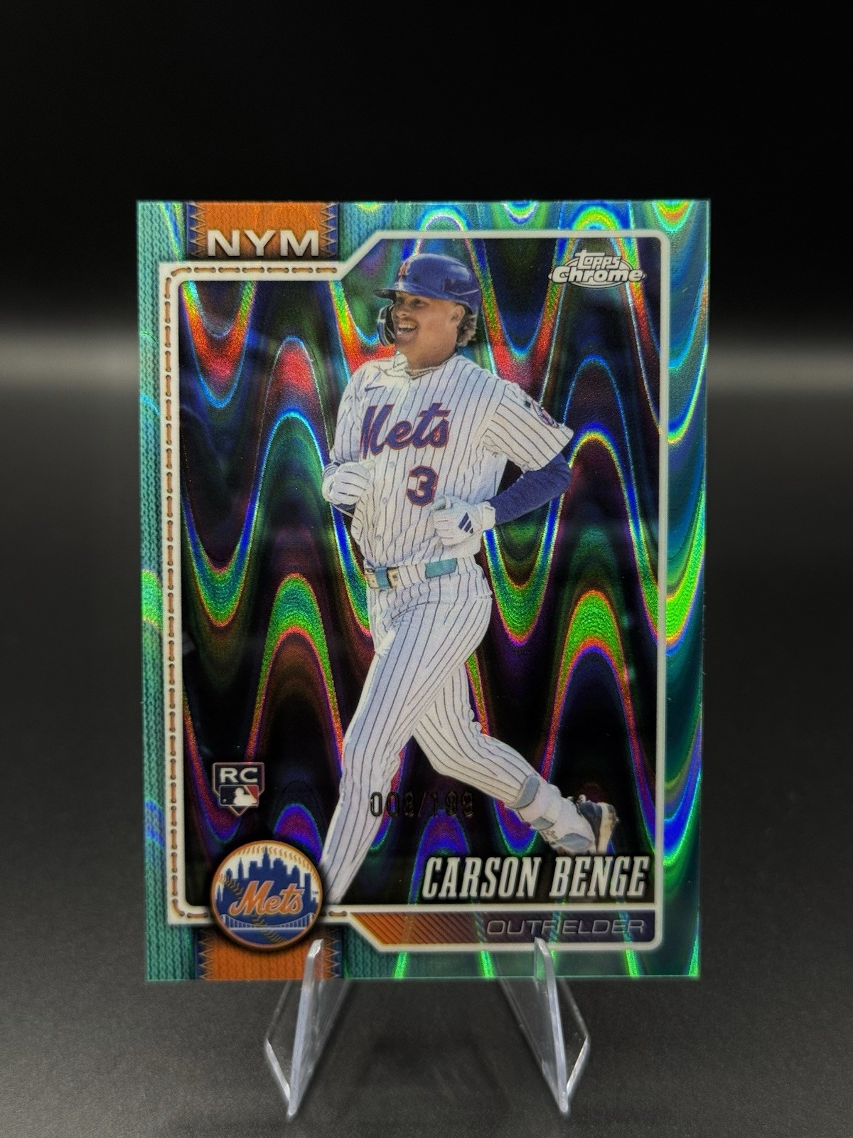2026 Topps Chrome Carson Benge RC Aqua Raywave /199 Refractor #87