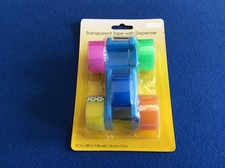 Transparent tape with dispenser, 0.7 in x 283 in  total 7.86 yards  5 rolls