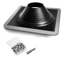 #8 Epdm Metal Roof Vent Boot, Flexible Roofing Boots Fits Pipe Od 6 3/4'' to 15"