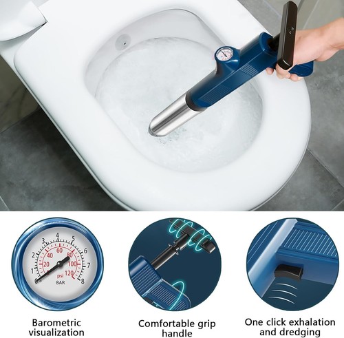 Toilettenkolben Set Hochdruck Luftablass Kit Air Toilet Plunger mit Manometer - Bild 4 von 23